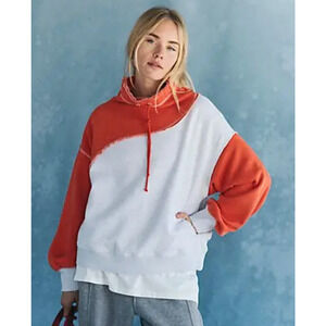 NEW FREE PEOPLE FP MOVEMENT TOMATO COMBO HOME STRETCH PULLOVER SWEATSHIRT SZ M